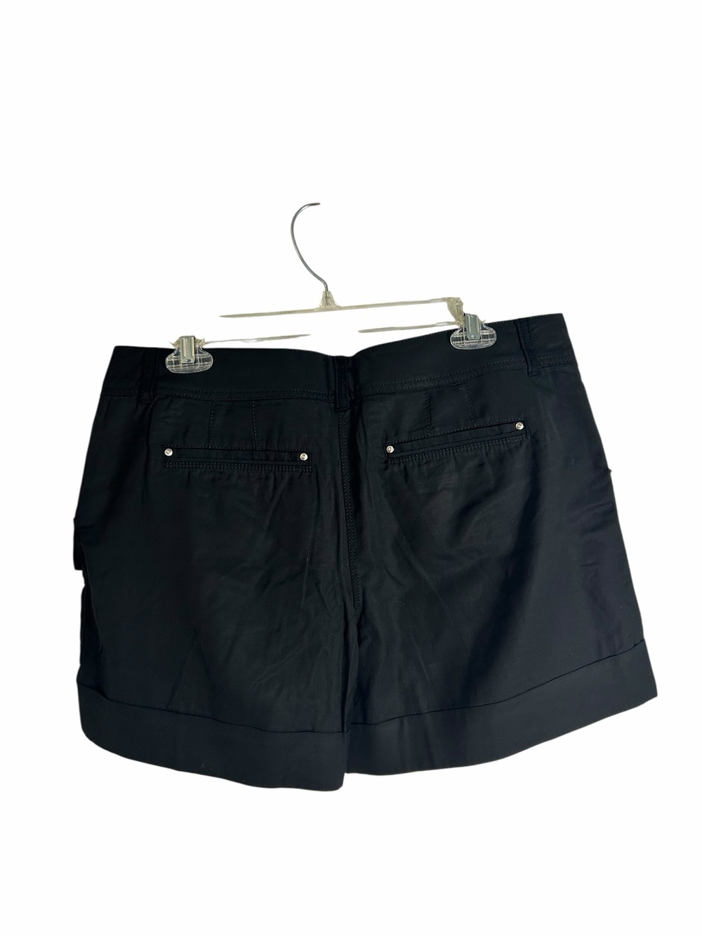 White House Black Market WHBM Black Cargo Shorts Silver Embellished Women’s 10 - Picture 4 of 13